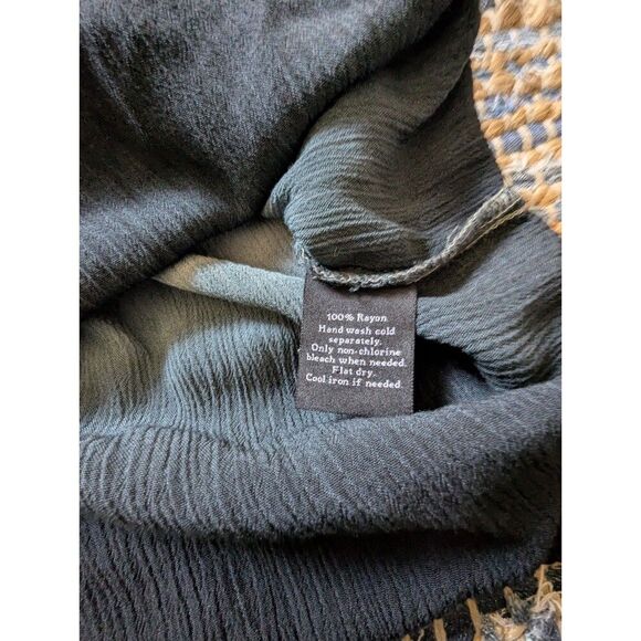 NWT Rock & Republic Ombré Button Up Shirt Blue L Dip Dye L/S Crinkle Sh - Picture 9 of 9